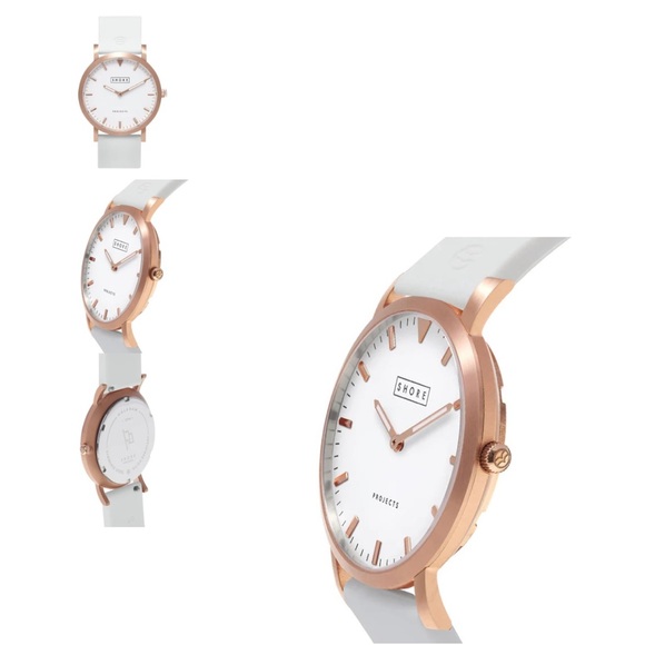 SHORE PROJECTS Holkham Watch with Rose Gold, Tan and White Bands - Picture 6 of 7